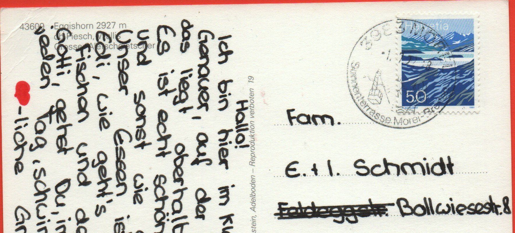Cartoline postali: FIESCH Gruss vom Eggishorn – Usato da Jona venduto da philajona 1
