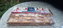 Senet Spiel Holz mit Hieroglyphen und Figuren neuwertig