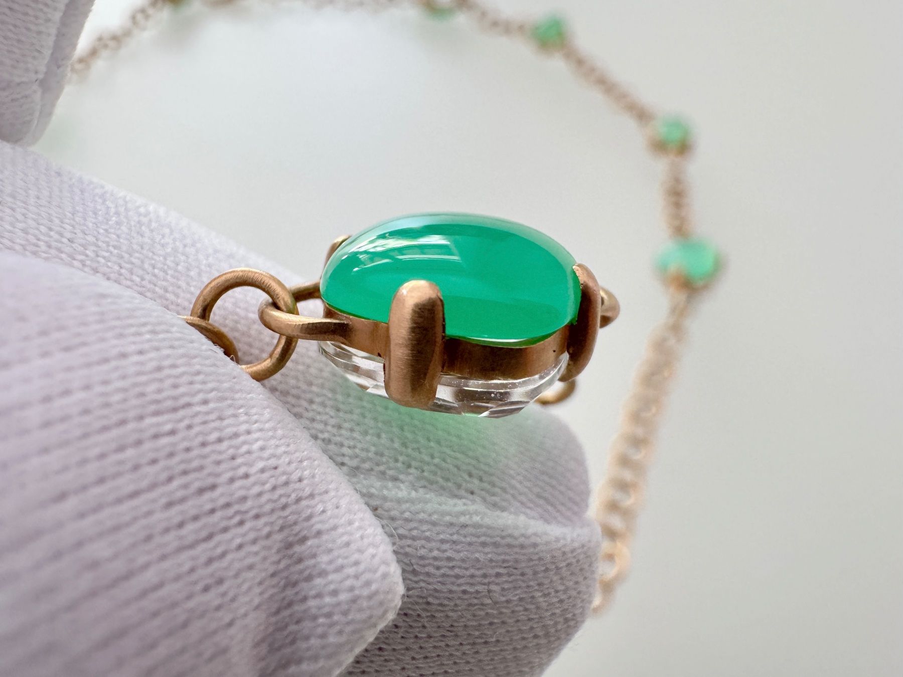 Pomellato Catenine: Long Collier Pomellato Capri en Or Rose Mat / Chrysoprases – Nuovo (secondo la descrizione) da Geneve venduto da iBest 8