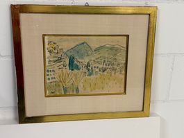 Oto Abt - Original authentische signierte Landschaft Aquarel