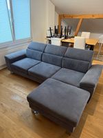 Ecksofa Grau mit Schlaffunktion und Bettkasten 