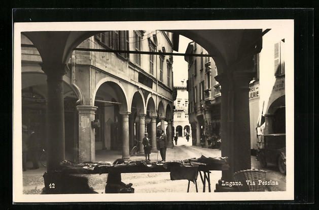 Cartoline postali: AK Lugano, Via Pessina – Usato da Berlin venduto da bartko-reher