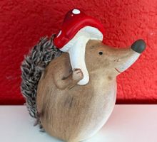 ❤️  Deko-Igel mit Fliegenpilz, Keramik ❤️
