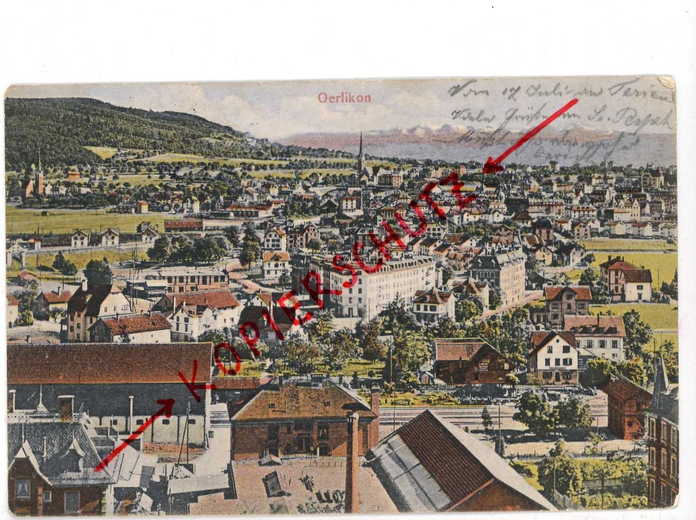 Ansichtskarten: Oerlikon 1911 – Gebraucht aus Dallenwil von montem63