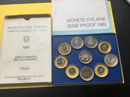 Italia*****Serie Proof Ag.MANZONI 1985 (Zehner,selten)*****