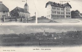 Les Bois   JU   Vue générale  et  Fabrique HUOT & Cie.,