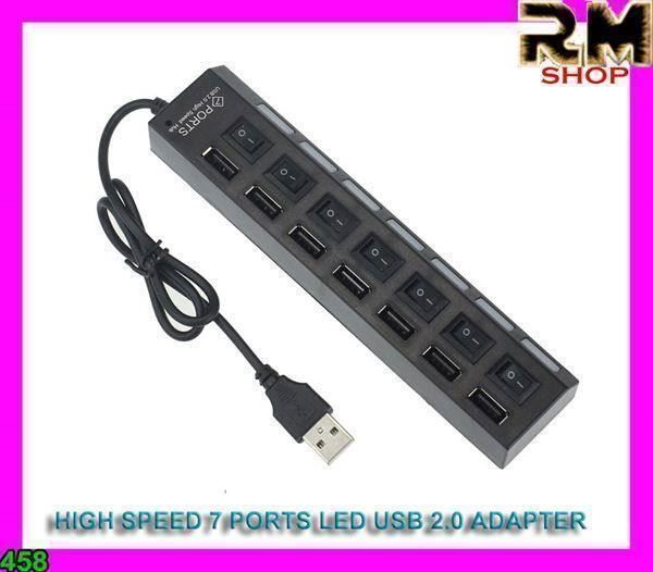 Hubs & Switches: USB 2.0 Adapter 7 Anschlüsse LED – Neu und originalverpackt aus Unterägeri von RmOnline