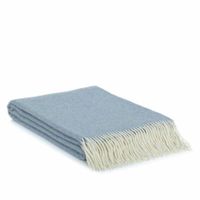 Wolldecke aus Merino-Kaschmir-Mix MILANO – blau