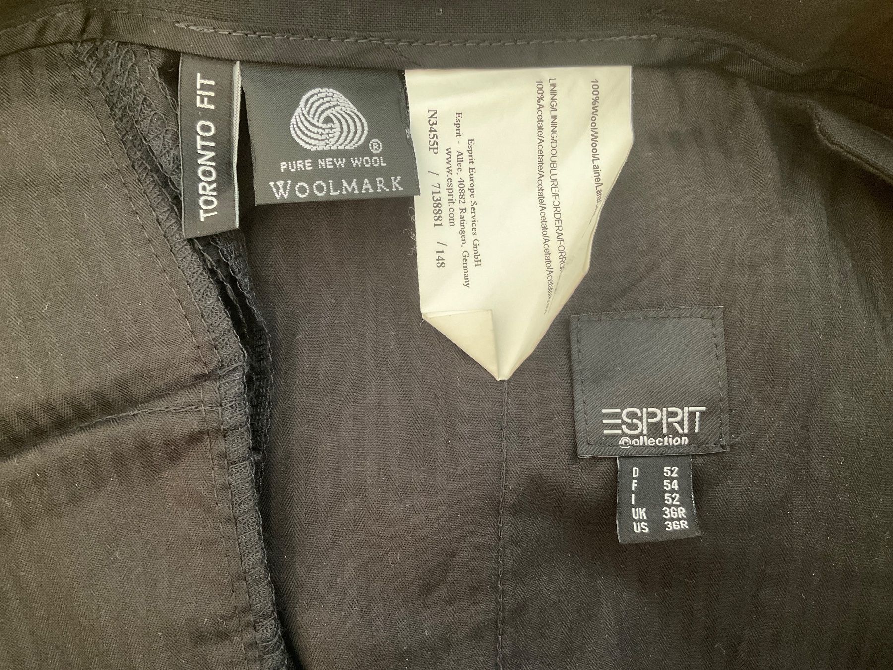 Esprit Pantaloni: Schwarze Stoffhose Gr. 52 Esprit Collection Wolle – Usato da Winterthur venduto da aionila 2
