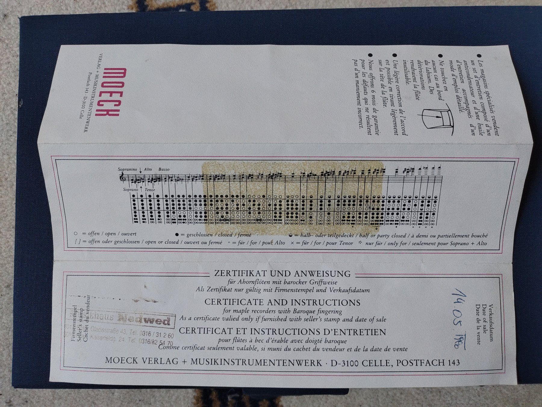 Strumenti musicali: Altblocklöte von Moeck – Usato da Zeihen venduto da rog_5fq6 2