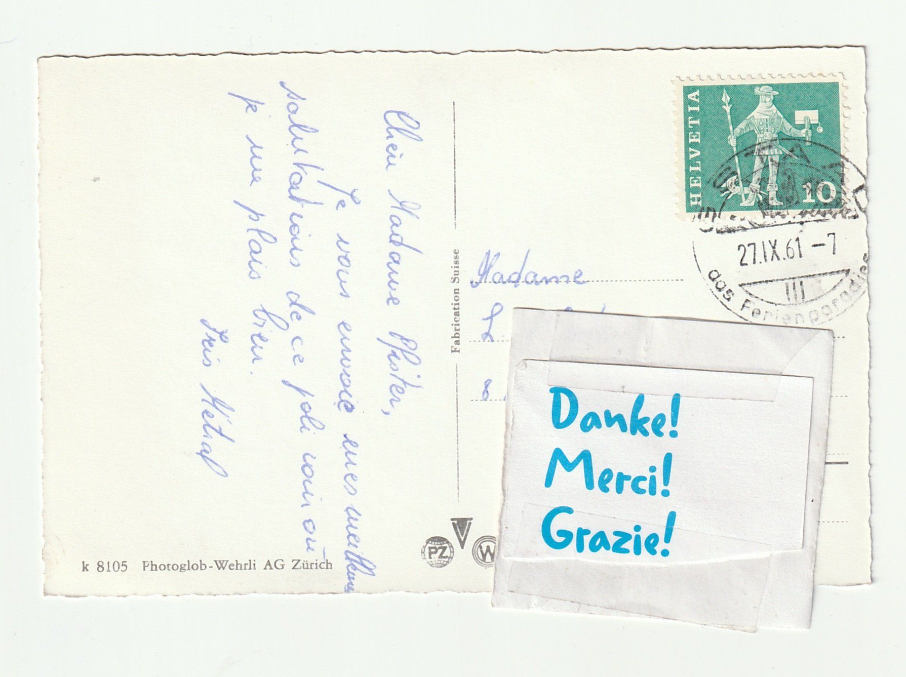 Cartoline postali: 1961, Gstaad mit dem Hörnberg, Bern – Usato da St. Gallen venduto da Ricardo_Deals 1