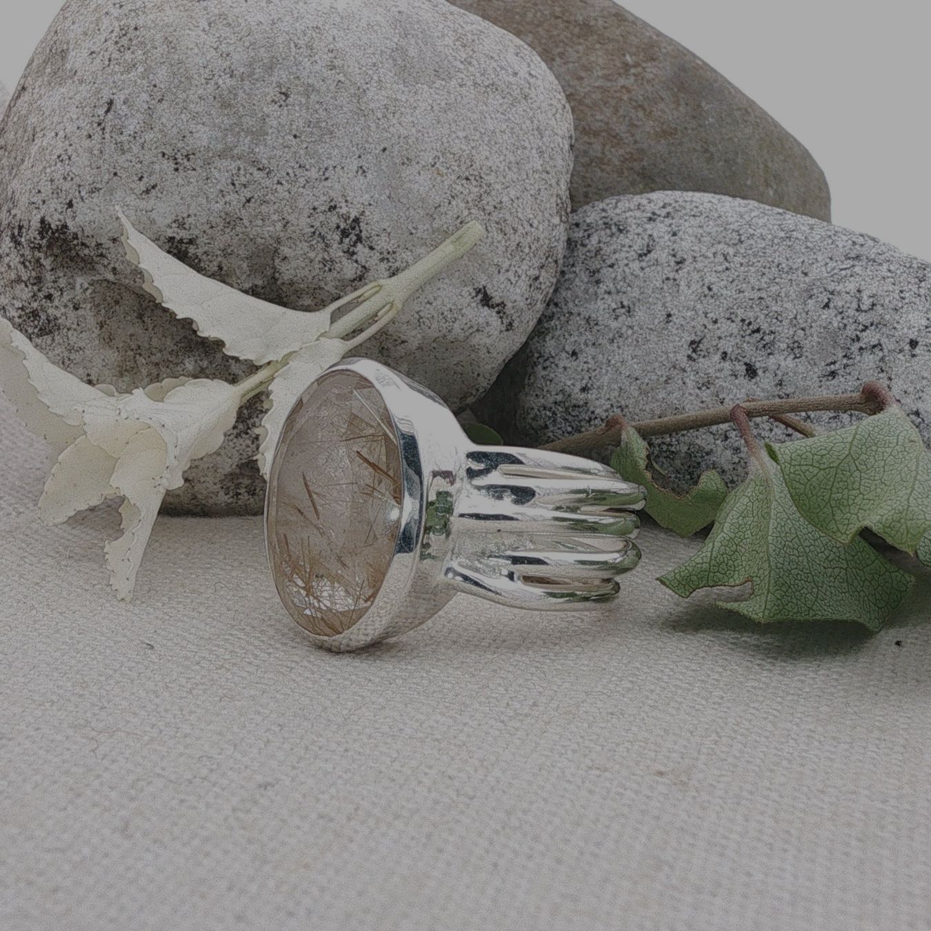 Olga Ribler Bagues: Statement Silber Ring 925 - Rutilquarz - Grösse 56 – Neuf (Voir description) à Luzern par Schmuckoutlet 5