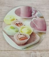 Kuchenteller rund Glas, Motiv Petit Fours 