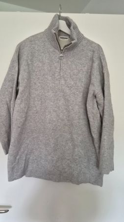 Grauer Half zip Strickpulli | Armedangels