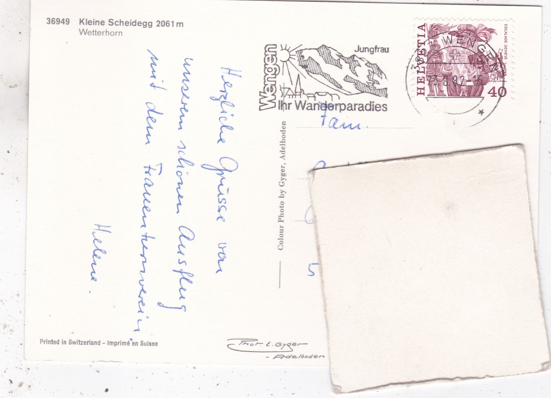 Cartes postales: Kleine Scheidegg Wetterhorn 1982 – D'occasion à Herisau par Lisegrat2008 1