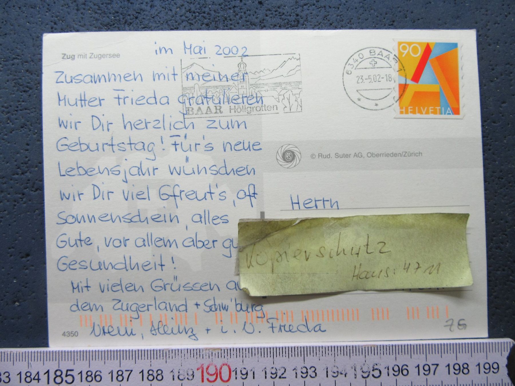 Cartoline postali: ZUG AK ZG – Usato da Ettingen venduto da Hausi4711 1