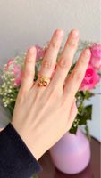 Fingerring 965er Gold mit Erdbeere