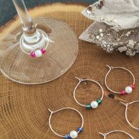 8 Wein Glasmarkierer mit Glasperlen, handmade with love 💕