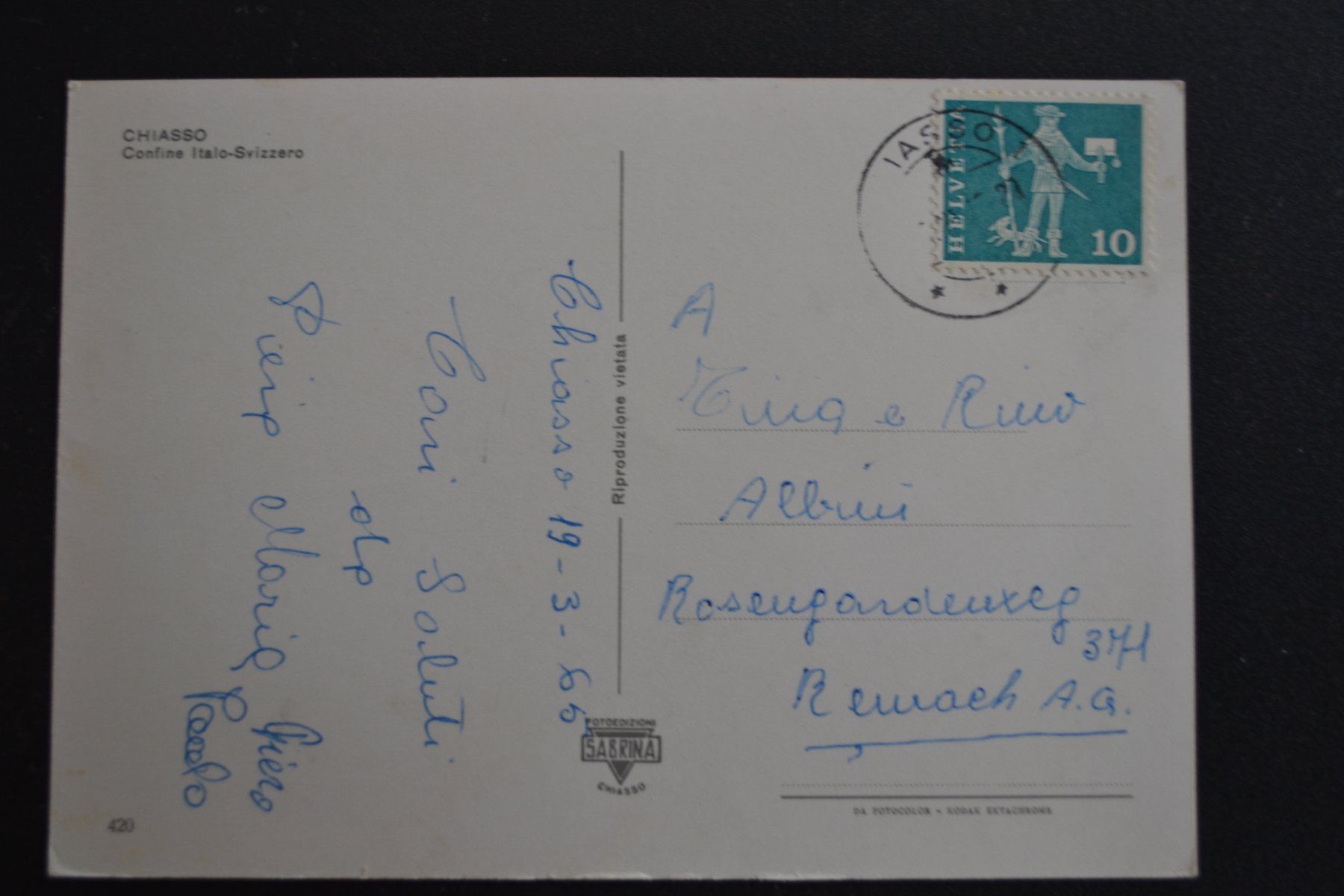 Cartoline postali: AK Chiasso TI – Usato da Beinwil am See venduto da kajak55 1