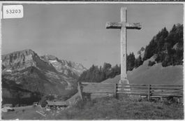 Champery, la Croix du Calvaire - Wegkreuz - Photo: E. Gyger