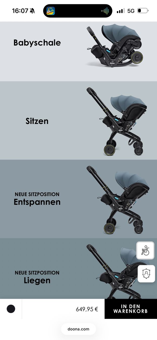 Doona Carrozzine: Doona X Kinderwagen & Babyschale – Usato da Basel venduto da sil_lsm2 4