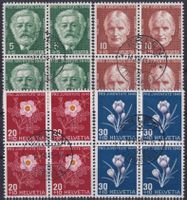 1945, PJ: J113-J116 Serie Viererblöcke aus ERLEN, Kat: 80.-+