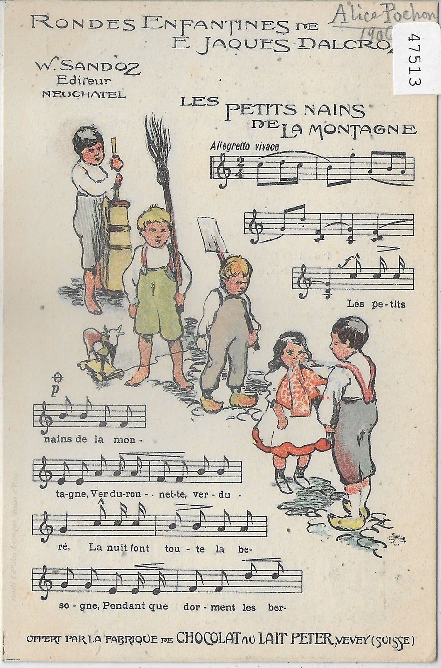 Cartoline postali: Peter Chocolat - Les Petits nains de Montagne - Chanson – Usato da Ettingen venduto da Kartenplanet