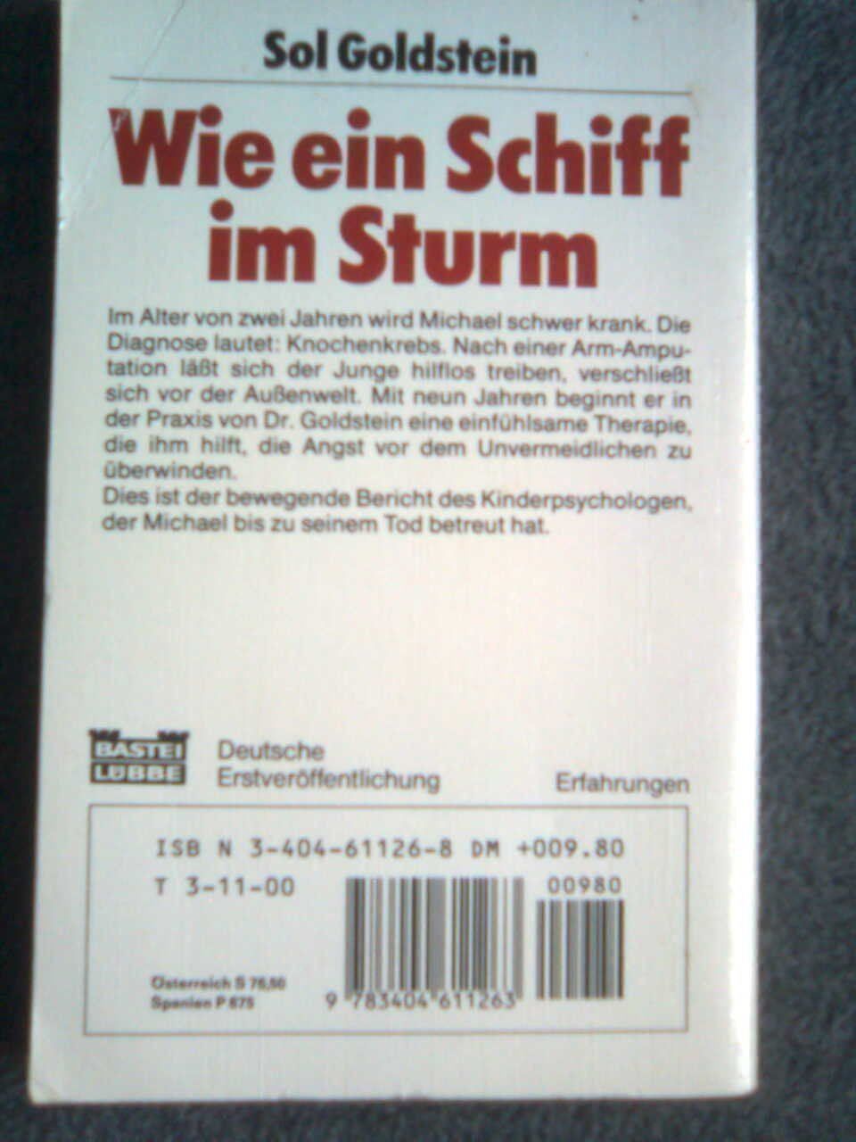 Libri: Sol Goldstein Wie ein Schiff im Sturm – Usato da Basel venduto da Alacant 2