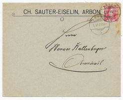 CH.Sauter-Eiselin, Arbon, Brief nach Amriswil 1908