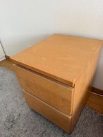 Nachttisch Holz mit 2 Schubladen