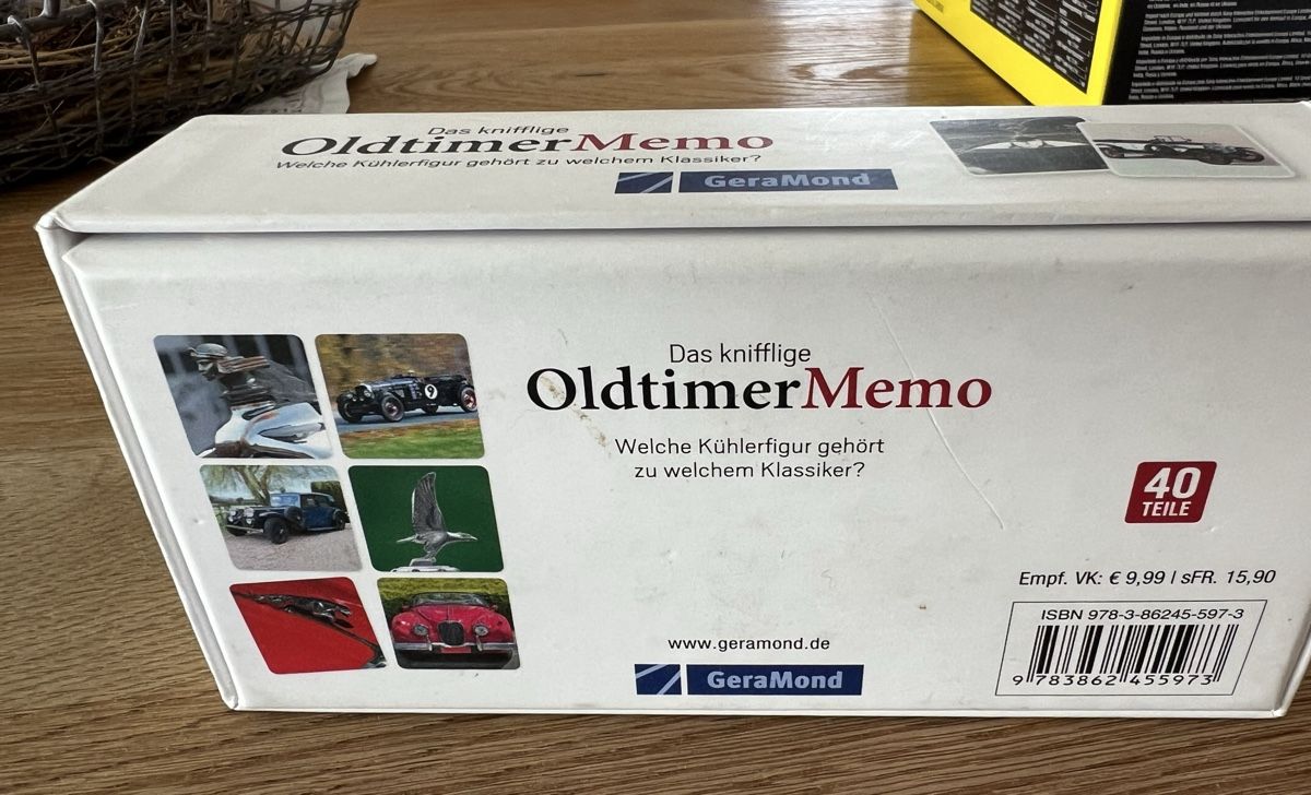 Spiele: Oldtimer-Memory Spiel – Gebraucht aus Wolfwil von Poulet60 1
