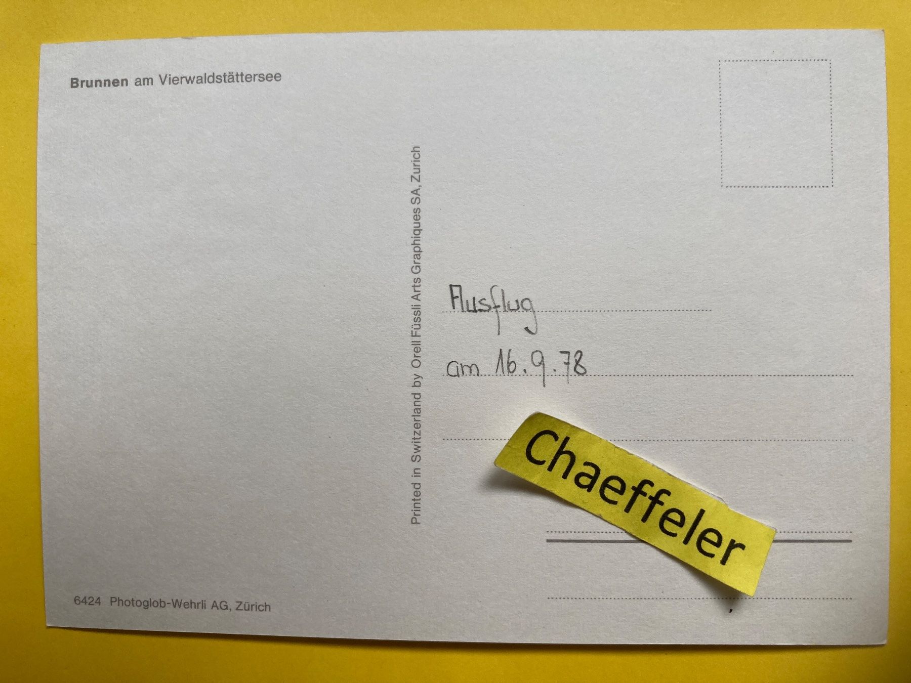 Cartes postales: 1978 Brunnen – D'occasion à Zürich par Chaeffeler 1
