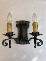 alte Wandlampe Vintage Schmiedeeisen Eisen, 2-flammig
