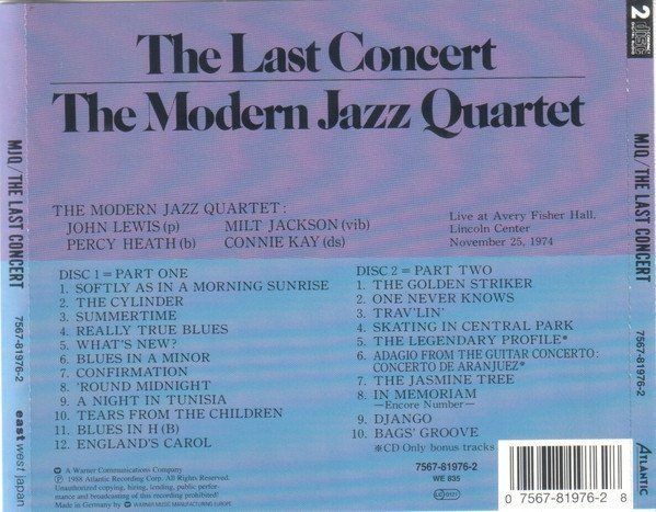 CD: Live - set 2CD's - John Lewis, Milt Jackson, Percy Heath,Kay – Usato da Unterbäch venduto da gond 1