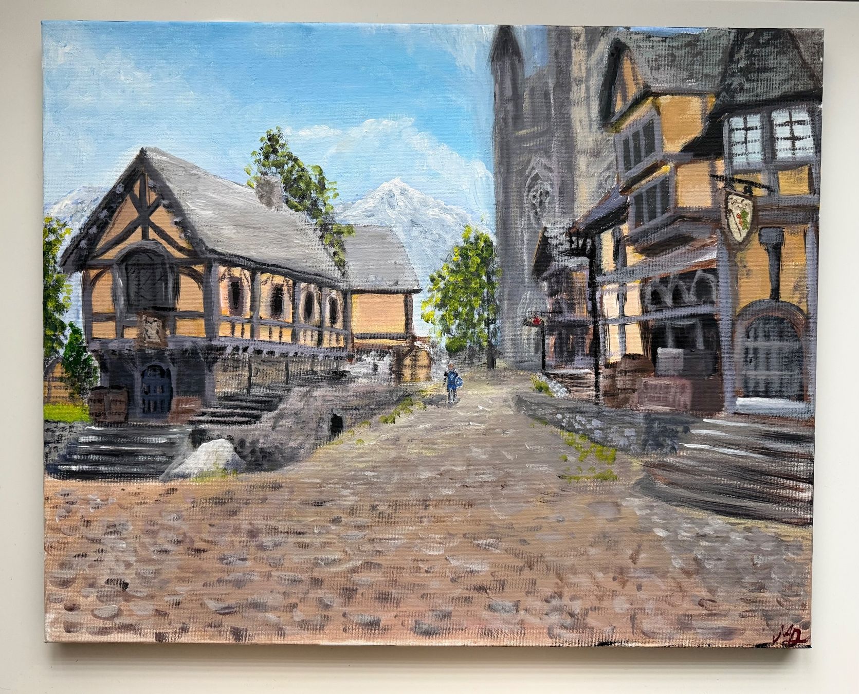Dipinti: Mittelalterliche Gasse Gemälde 40x50cm – Nuovo e nell'imballaggio originale da Pfäffikon SZ venduto da Andrei_Moro_Kunst 1