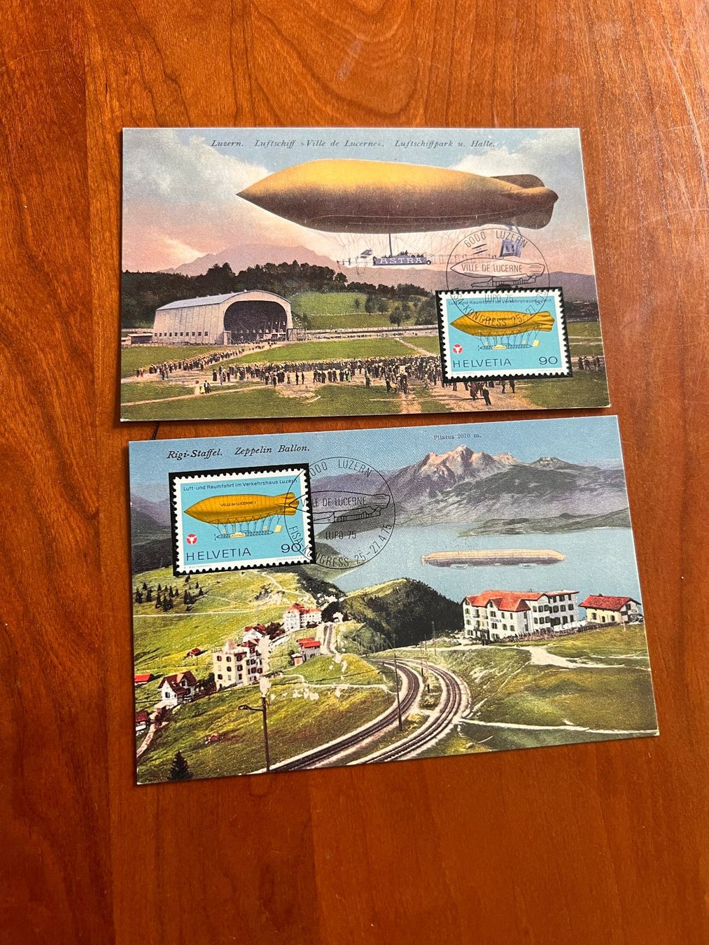 Tutti i francobolli: 2 Zeppelin Maximumkarten LUPO 1975 (P855) – Usato da Hinwil venduto da Sidi4
