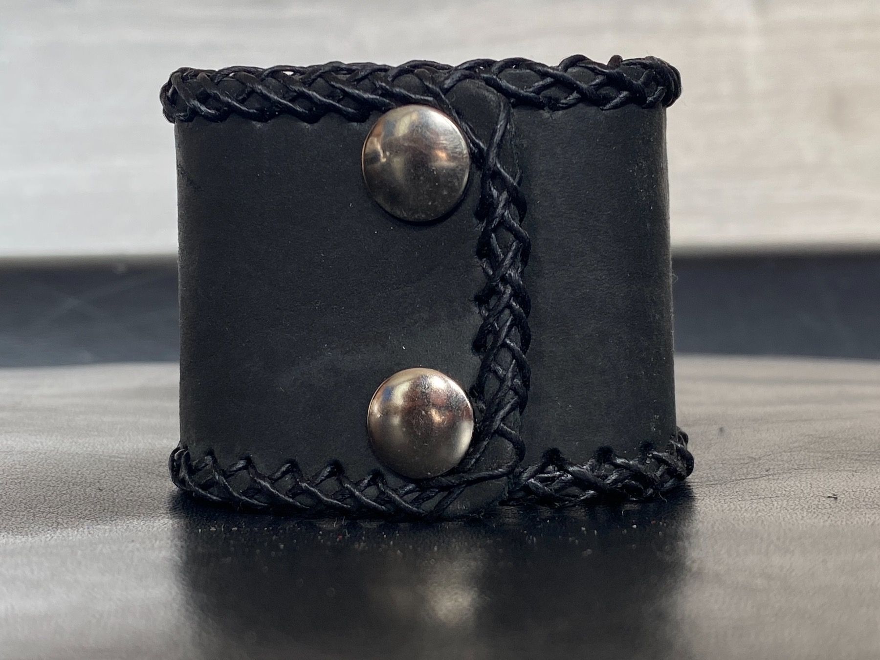 Bracciali & Braccialetti: ArmBand aus echtem Büffel Schlang Leder Schwarz – Nuovo (secondo la descrizione) da Zürich venduto da stock4you 2