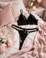 Damen String Schwarz Wetlook Glanz – Sexy Dessous
