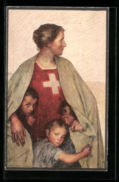 Cartoline postali: Schweizer Bundesfeier 1917, Helvetia bes – Usato da Berlin venduto da bartko-reher