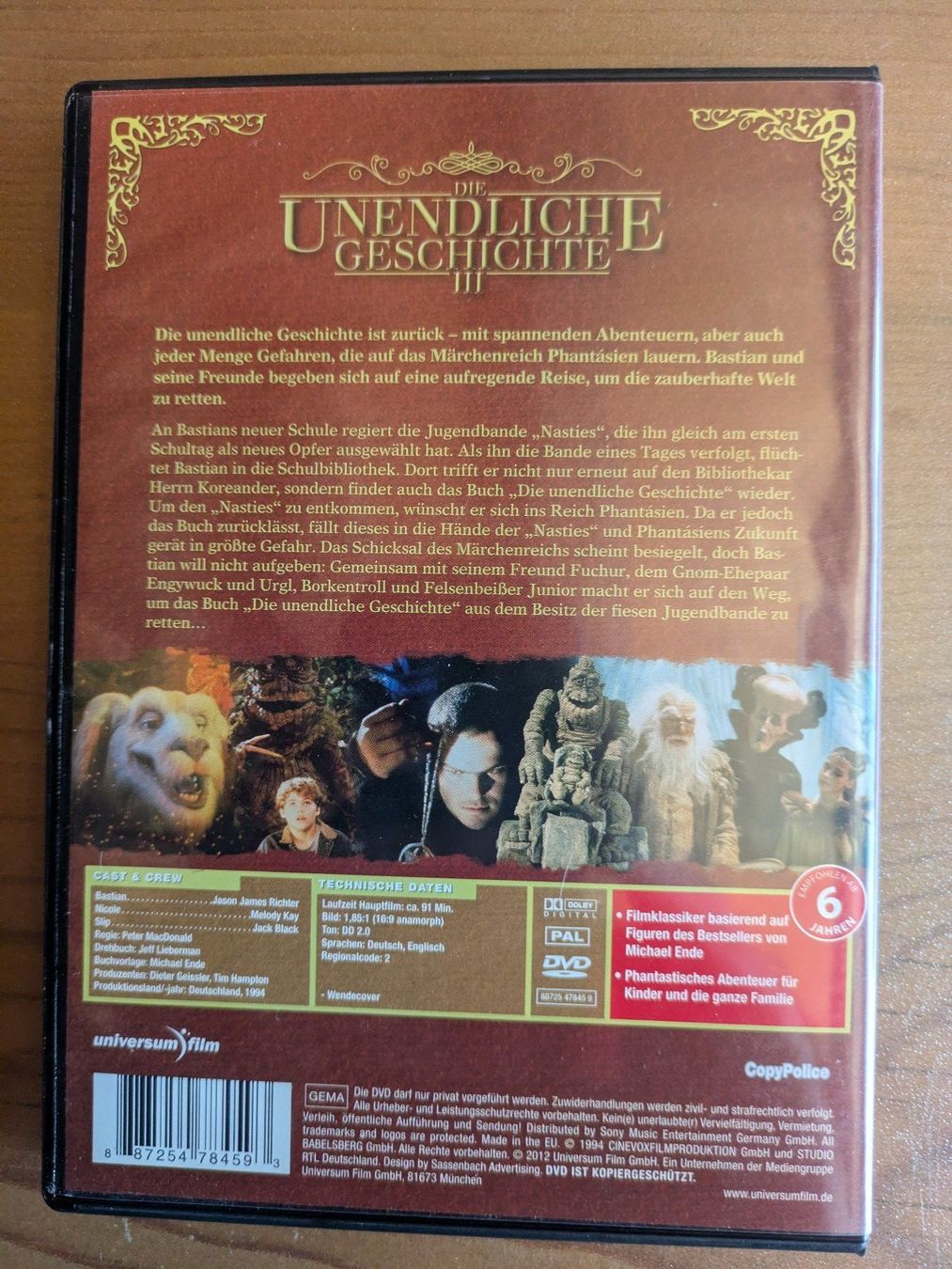 Tutti i DVDs: Die unendliche Geschichte 3 (DVD) – Usato da Männedorf venduto da Pacer19 1