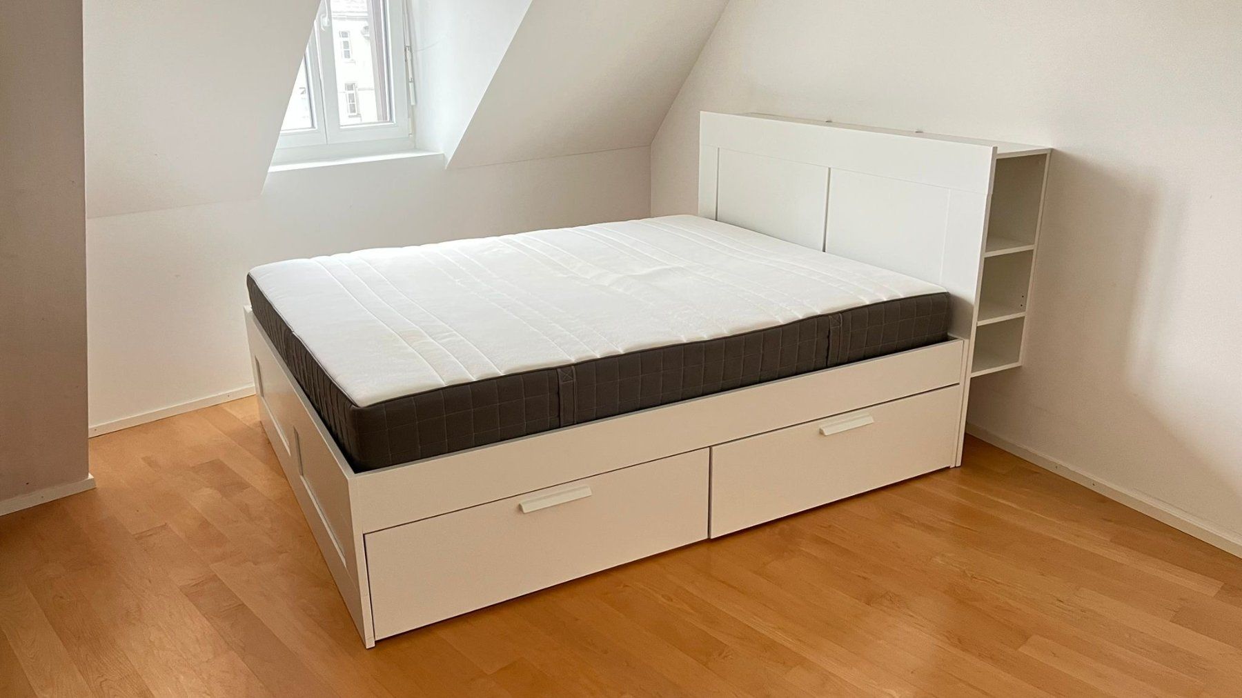 Bett IKEA Brimnes 160 x 200 Latenrost Matratze (Usato) a