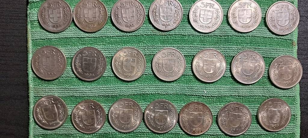 Tutti le monete: 5 Fr. Silbermünze, Fünflieber – Usato da Bonstetten venduto da Bbussmann 2