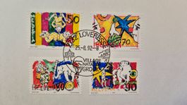 Schweiz 4- er Block Briefmarken 1992 Zirkus Knie