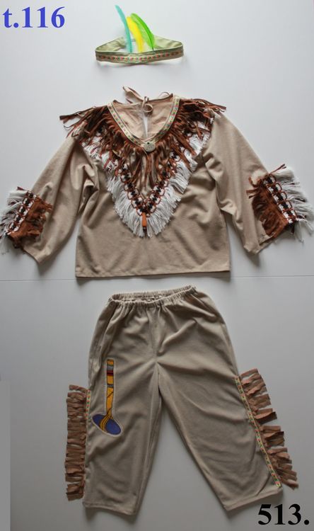 Costume Enfant Indien Far West Apache - Déguisement Garçon Carnaval Western - Neuf Avec étiquettes