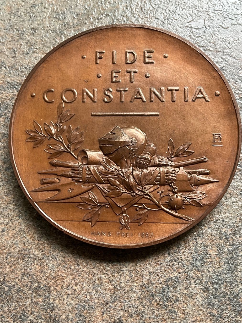 Medaglie: Adrian v. Bubenberg Medaille, 1897 Hans Frei Kupfer – Usato da Basel venduto da elster1986 1