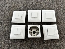 5 Feller Taster-Schalter und AP-Box