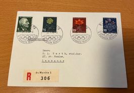 FDC Einschreiben Satz Olympia Stempel St. Moritz 1948