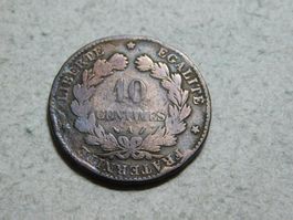 10 Centimes, 1887, Frankreich, Mz. "A", Bronze, sehr schön