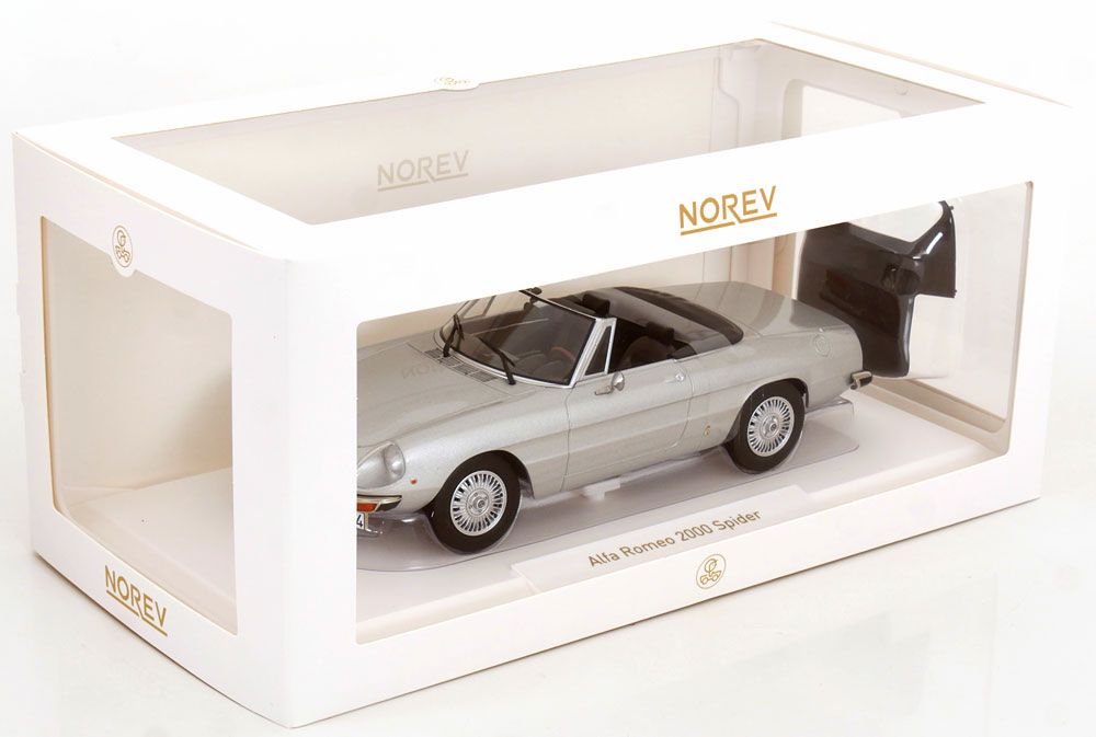 Alfa Romeo Modellini d'auto: ALFA ROMEO 2000 SPIDER 1973 HELLGRAU1:18 NOREV – Nuovo e nell'imballaggio originale da Suhr venduto da Moebelsiralfred 2