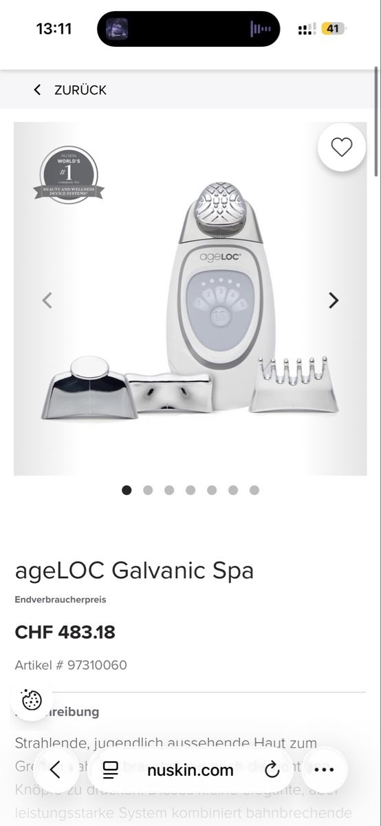 Nu Skin Cura del viso: Nuskin Galvanic Spa ageLoc – Nuovo e nell'imballaggio originale da Neuhaus SG venduto da cynlo 1